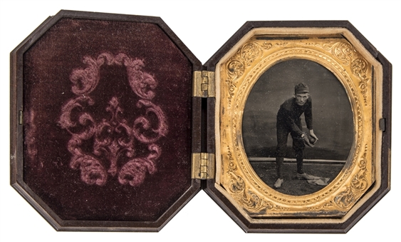 Circa 1880s Baseball Player (Fielder) Tintype 